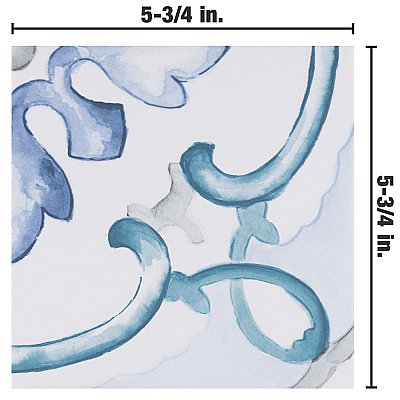 Saint Germain Gele Deco Jules 5-3/4" x 5-3/4" Porcelain Floor & Wall Tile - 10.46 Sq. Ft - 44 Tiles Per Case