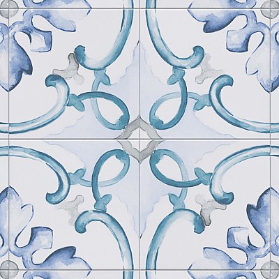 Saint Germain Gele Deco Jules 5-3/4" x 5-3/4" Porcelain Floor & Wall Tile - 10.46 Sq. Ft - 44 Tiles Per Case