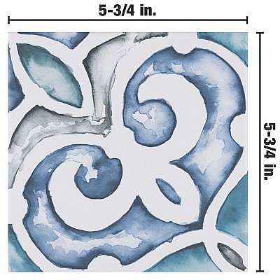 Saint Germain Gele Deco Simone 5-3/4" x 5-3/4" Porcelain Floor & Wall Tile - 10.46 Sq. Ft - 44 Tiles Per Case