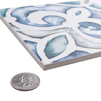 Saint Germain Gele Deco Simone 5-3/4" x 5-3/4" Porcelain Floor & Wall Tile - 10.46 Sq. Ft - 44 Tiles Per Case