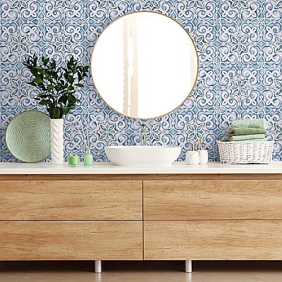 Saint Germain Gele Deco Simone 5-3/4" x 5-3/4" Porcelain Floor & Wall Tile - 10.46 Sq. Ft - 44 Tiles Per Case