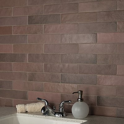 Heritage Wine 2-3/8" x  9-5/8" Porcelain Floor & Wall Tile - 34 Tiles Per Case - 5.78 Sq. Ft.