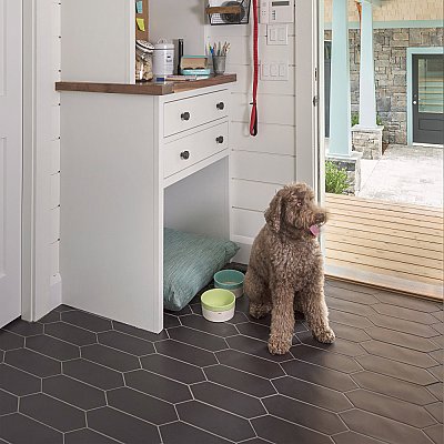 Kite Black 3-7/8" x 11-3/4" Porcelain Floor & Wall Tile - 40 Tiles Per Case - 11.2 Sq. Ft.