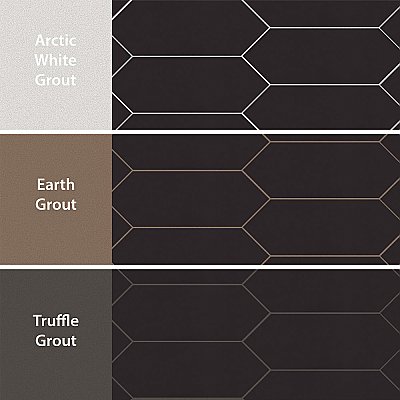 Kite Black 3-7/8" x 11-3/4" Porcelain Floor & Wall Tile - 40 Tiles Per Case - 11.2 Sq. Ft.