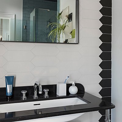 Kite Black 3-7/8" x 11-3/4" Porcelain Floor & Wall Tile - 40 Tiles Per Case - 11.2 Sq. Ft.