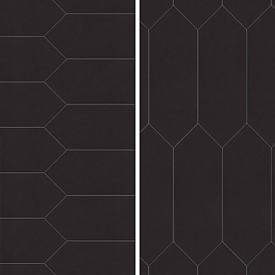 Kite Black 3-7/8" x 11-3/4" Porcelain Floor & Wall Tile - 40 Tiles Per Case - 11.2 Sq. Ft.