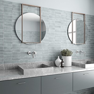 Coco Matte Blue Grass 2" x 5-7/8" Porcelain Floor & Wall Tile - 66 Tiles Per Case - 5.94 Sq. Ft.