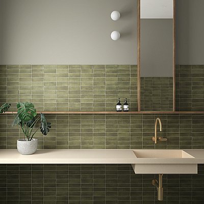 Coco Matte Moss Verde 2" x 5-7/8" Porcelain Floor & Wall Tile - 66 Tiles Per Case - 5.94 Sq. Ft.