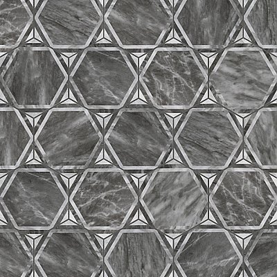 Classico Bardiglio Hex Dimension Dark 7" x 8" Porcelain Floor & Wall Tile - Per Case of 25 - 7.50 Sq. Ft.