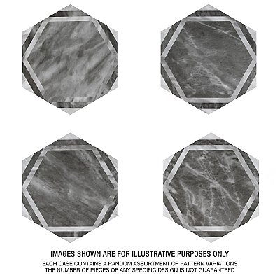 Classico Bardiglio Hex Dimension Dark 7" x 8" Porcelain Floor & Wall Tile - Per Case of 25 - 7.50 Sq. Ft.