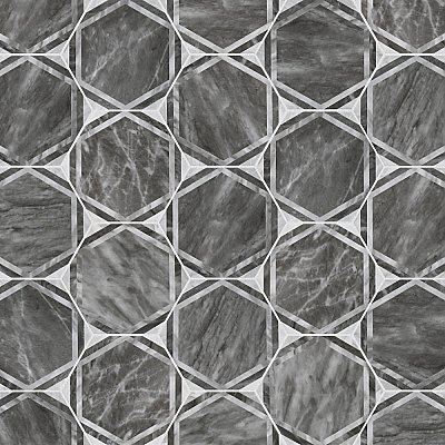 Classico Bardiglio Hex Dimension Dark 7" x 8" Porcelain Floor & Wall Tile - Per Case of 25 - 7.50 Sq. Ft.