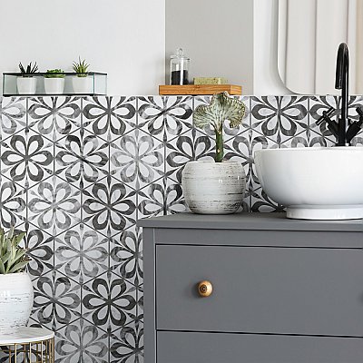 Classico Bardiglio Hex Daisy 7" x 8" Porcelain Floor & Wall Tile - Per Case of 25 - 7.50 Sq. Ft.