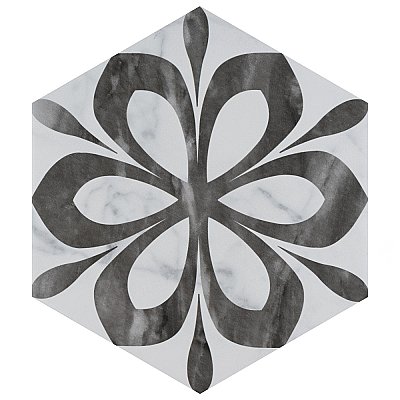 Classico Bardiglio Hex Daisy 7" x 8" Porcelain Floor & Wall Tile - Per Case of 25 - 7.50 Sq. Ft.