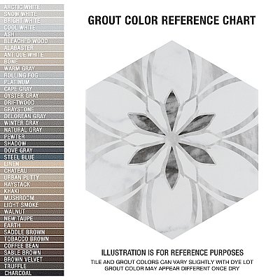 Classico Bardiglio Hex Dahlia Light 7" x 8" Porcelain Floor & Wall Tile - Per Case of 25 - 7.50 Sq. Ft.