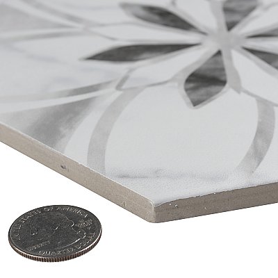 Classico Bardiglio Hex Dahlia Light 7" x 8" Porcelain Floor & Wall Tile - Per Case of 25 - 7.50 Sq. Ft.