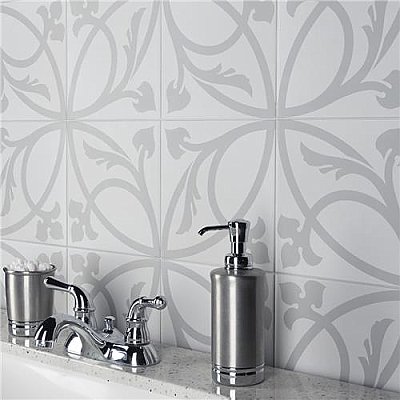 Caprice Liberty White 7-7/8" x 7-7/8" Porcelain Tile - Per Case of 25 - 11.30 Square Feet