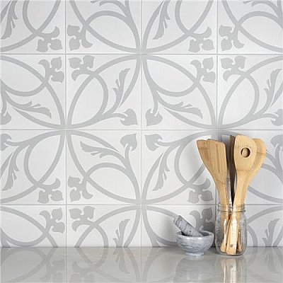 Caprice Liberty White 7-7/8" x 7-7/8" Porcelain Tile - Per Case of 25 - 11.30 Square Feet