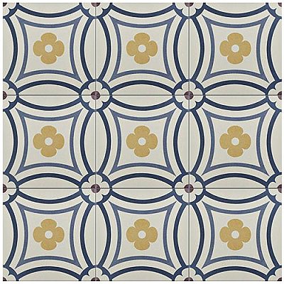Caprice Saint Tropez 7-7/8" x 7-7/8" Porcelain Tile - Blue/Wine- Per Case of 25 - 11.46 Square Feet