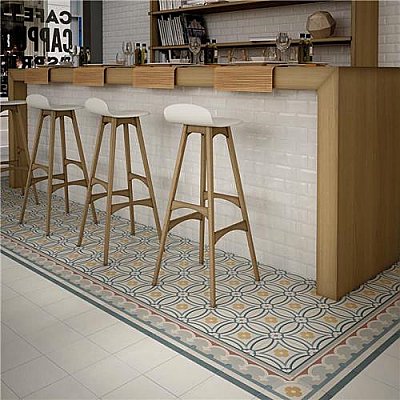 Caprice Saint Tropez 7-7/8" x 7-7/8" Porcelain Tile - Blue/Wine- Per Case of 25 - 11.46 Square Feet