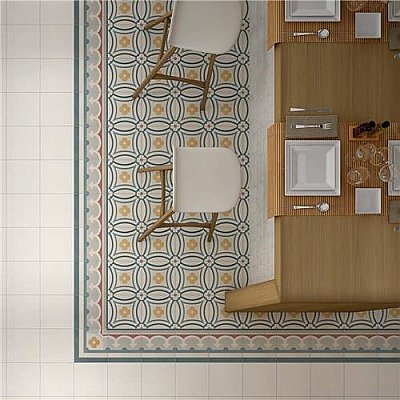 Caprice Saint Tropez 7-7/8" x 7-7/8" Porcelain Tile - Blue/Wine- Per Case of 25 - 11.46 Square Feet