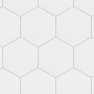 Hexatile Glossy Blanco 7" x 8" Porcelain Wall Tile - Sold Per Case of 25 - 7.67 Square Feet