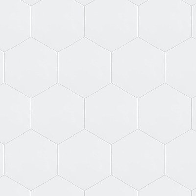 Hexatile Glossy Blanco 7" x 8" Porcelain Wall Tile - Sold Per Case of 25 - 7.67 Square Feet