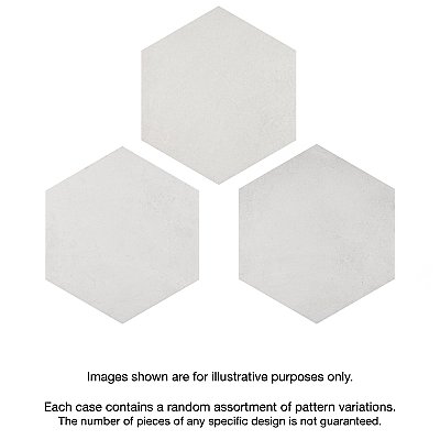 Heritage Hex Snow 7" x 8" Porcelain Floor & Wall Tile - 25 Tiles Per Case - 7.5 Sq. Ft.