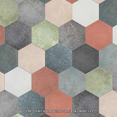 Heritage Hex Snow 7" x 8" Porcelain Floor & Wall Tile - 25 Tiles Per Case - 7.5 Sq. Ft.