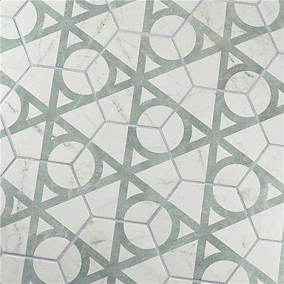Classico Carrara Hexagon Marble Look Flow 7" x 8" Porcelain Tile - Sold Per Case of 25 Tile - 7.67 Square Feet Per Case