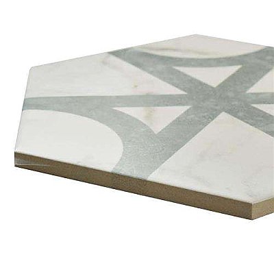Classico Carrara Hexagon Marble Look Flow 7" x 8" Porcelain Tile - Sold Per Case of 25 Tile - 7.67 Square Feet Per Case