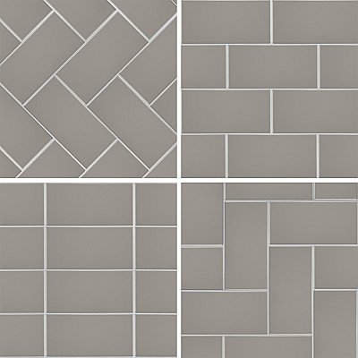 Piscina Brick Glossy Dark Grey 9-5/8" x 19-1/2" Porcelain Floor and Wall Tile - 8 Tiles Per Case - 10.64 Square Feet