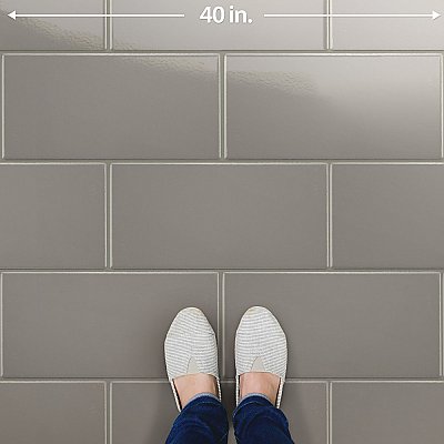 Piscina Brick Glossy Dark Grey 9-5/8" x 19-1/2" Porcelain Floor and Wall Tile - 8 Tiles Per Case - 10.64 Square Feet