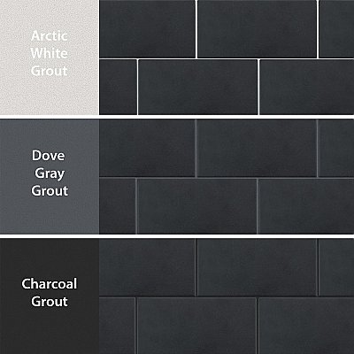 Piscina Brick Matte Nero 9-5/8" x 19-1/2" Porcelain Floor and Wall Tile - 8 Tiles Per Case - 10.64 Square Feet