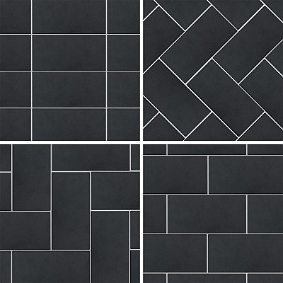 Piscina Brick Matte Nero 9-5/8" x 19-1/2" Porcelain Floor and Wall Tile - 8 Tiles Per Case - 10.64 Square Feet