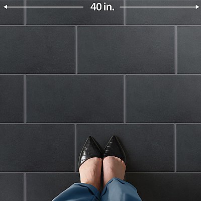 Piscina Brick Matte Nero 9-5/8" x 19-1/2" Porcelain Floor and Wall Tile - 8 Tiles Per Case - 10.64 Square Feet