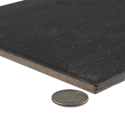 Piscina Brick Matte Nero 9-5/8" x 19-1/2" Porcelain Floor and Wall Tile - 8 Tiles Per Case - 10.64 Square Feet
