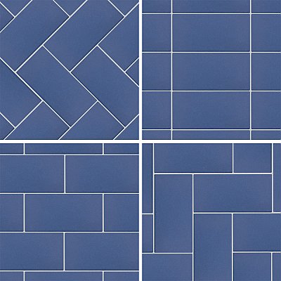 Piscina Brick Matte Cobalto 9-5/8" x 19-1/2" Porcelain Floor and Wall Tile - 8 Tiles Per Case - 10.64 Square Feet