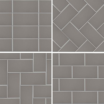 Piscina Brick Matte Dark Grey 9-5/8" x 19-1/2" Porcelain Floor and Wall Tile - 8 Tiles Per Case - 10.64 Square Feet