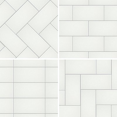 Piscina Brick Matte Blanco 9-5/8" x 19-1/2" Porcelain Floor and Wall Tile - 8 Tiles Per Case - 10.64 Square Feet