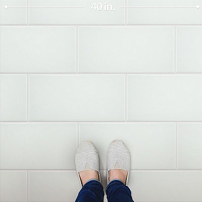 Piscina Brick Matte Blanco 9-5/8" x 19-1/2" Porcelain Floor and Wall Tile - 8 Tiles Per Case - 10.64 Square Feet