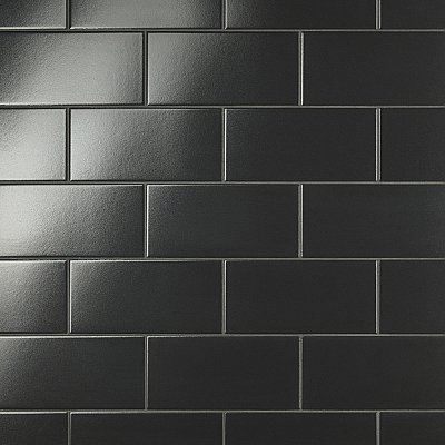Piscina Brick Nero Brillo 4-3/4" x  9-5/8" Porcelain Floor & Wall Tile -34 Tiles Per Case - 11.22 Sq. Ft.