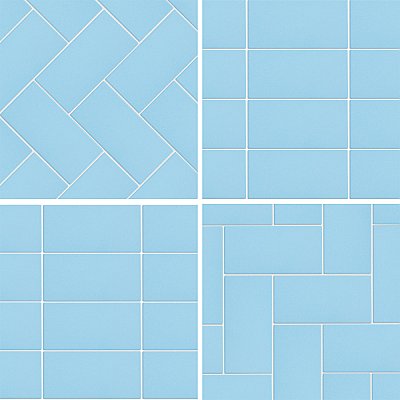 Piscina Brick Glossy Blue 4-3/4" x 9-5/8" Porcelain Floor and Wall Tile - 34 Tiles Per Case - 11.22 Square Feet