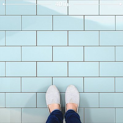 Piscina Brick Glossy Light Blue 4-3/4" x 9-5/8" Porcelain Floor and Wall Tile - 34 Tiles Per Case - 11.22 Square Feet