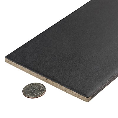 Piscina Brick Nero Matte 4-3/4" x  9-5/8" Porcelain Floor & Wall Tile -34 Tiles Per Case - 11.22 Sq. Ft.