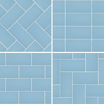 Piscina Brick Matte Blue 4-3/4" x 9-5/8" Porcelain Floor and Wall Tile - 34 Tiles Per Case - 11.22 Square Feet