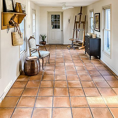 Rustic Cotto 13"x 13" Porcelain Tile - Brown & Tan - Per Case- 14.60 Square Feet