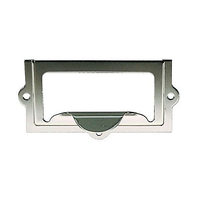 File Cabinet Card Holder with Pull - Polished Nickel