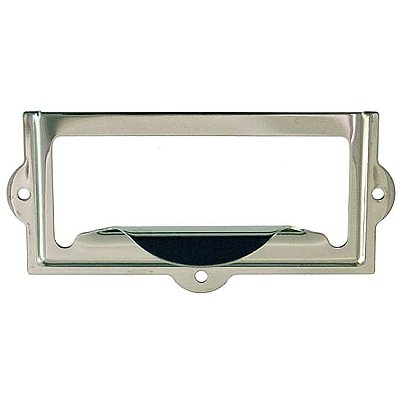 File Cabinet Card Holder with Pull - Polished Nickel