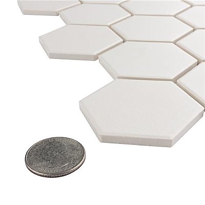 Gotham 2" Hex Unglazed Porcelain Tile - Off White - Per Case of 10 Sheets - 9.96 Square Feet
