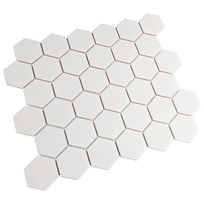 Gotham 2" Hex Unglazed Porcelain Tile - Off White - Per Case of 10 Sheets - 9.96 Square Feet
